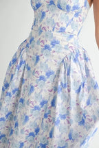 MABLE Sweetheart Neckline Floral Printed Midi Dress - Crowned Energy CO.