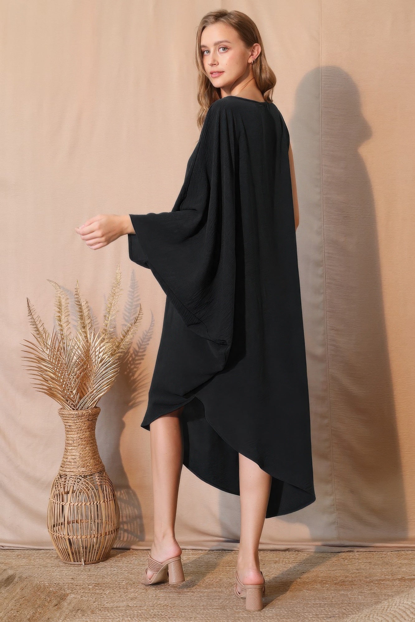 Matte Crepe One Sleeve Dress - Crowned Energy CO.