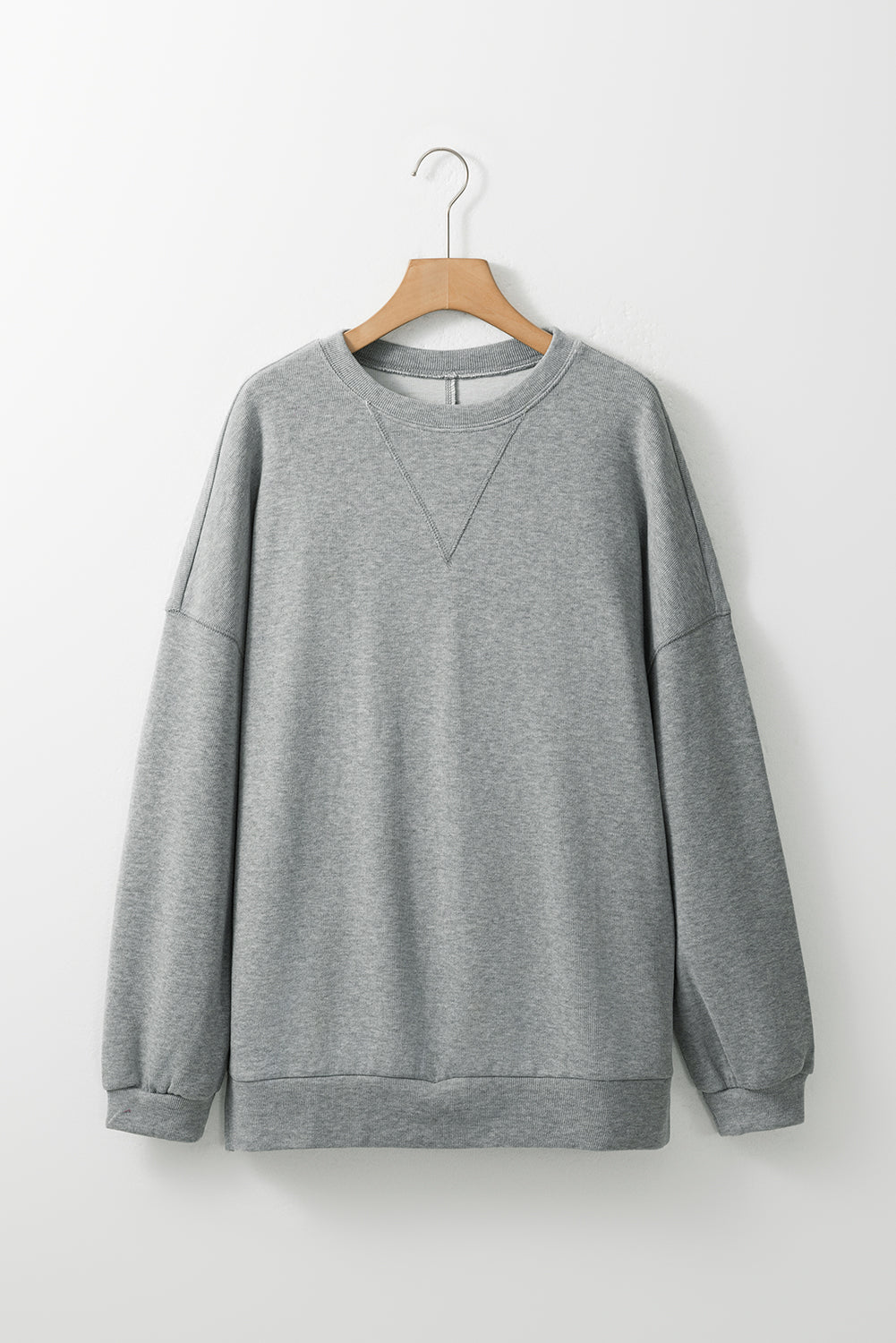 Medium Grey Side Split Drop Shoulder Oversized Sweatshirt - Crowned Energy CO.