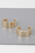 Metal Ribbed Hoop Earrings - Crowned Energy CO.