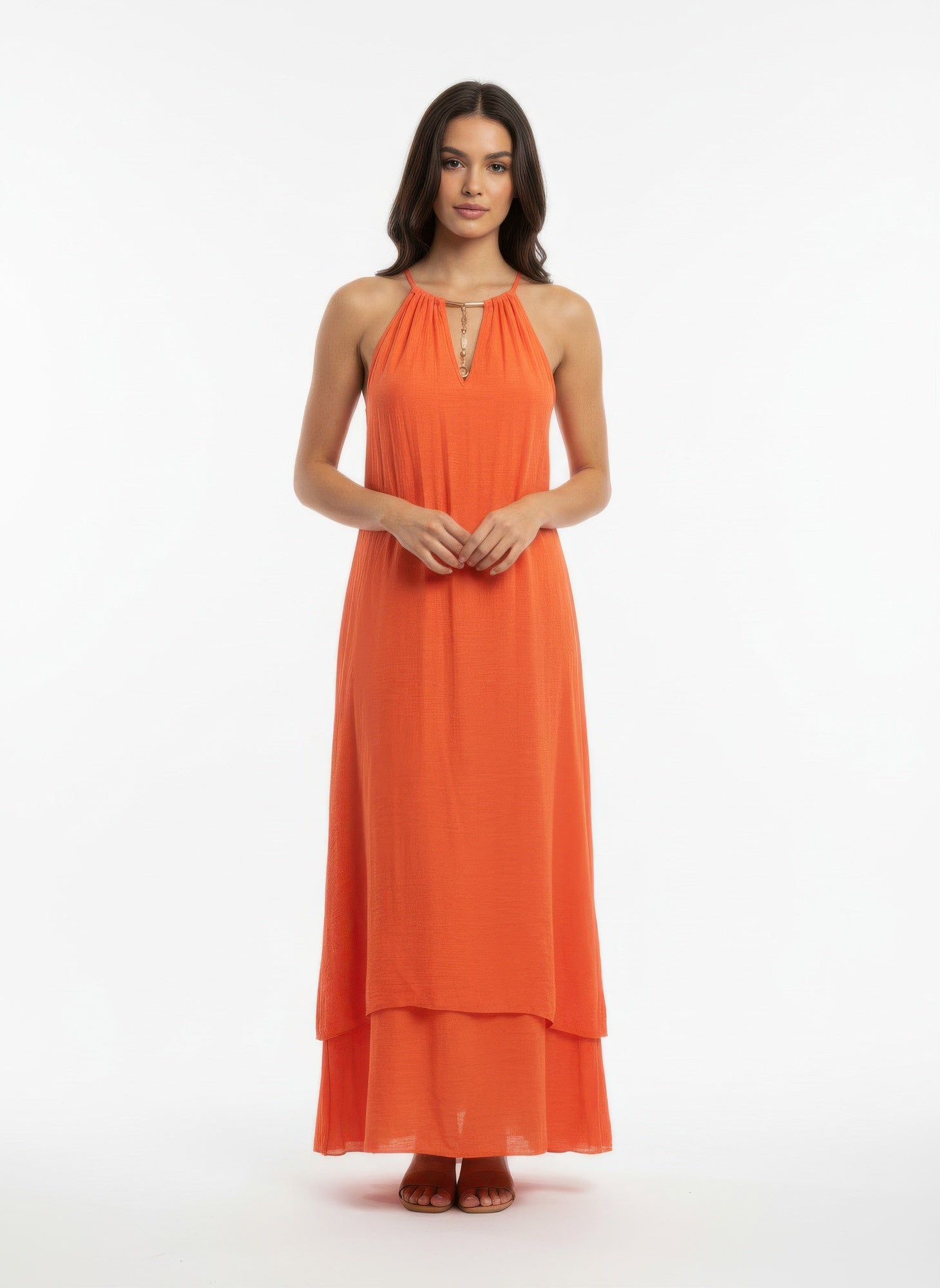 Mlle Gabrielle Solid Sleeveless Dress - Crowned Energy CO.