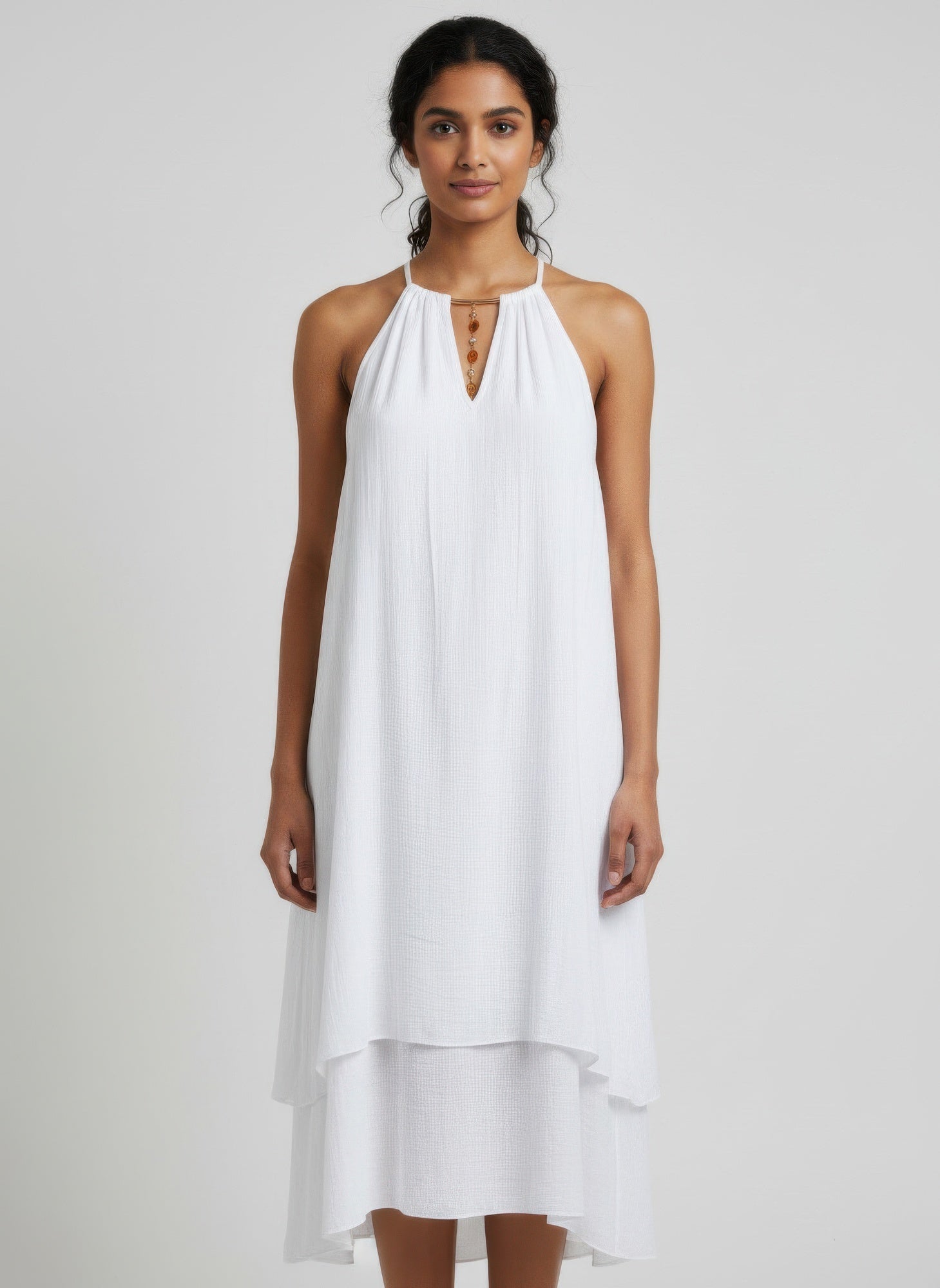Mlle Gabrielle Solid Sleeveless Dress - Crowned Energy CO.
