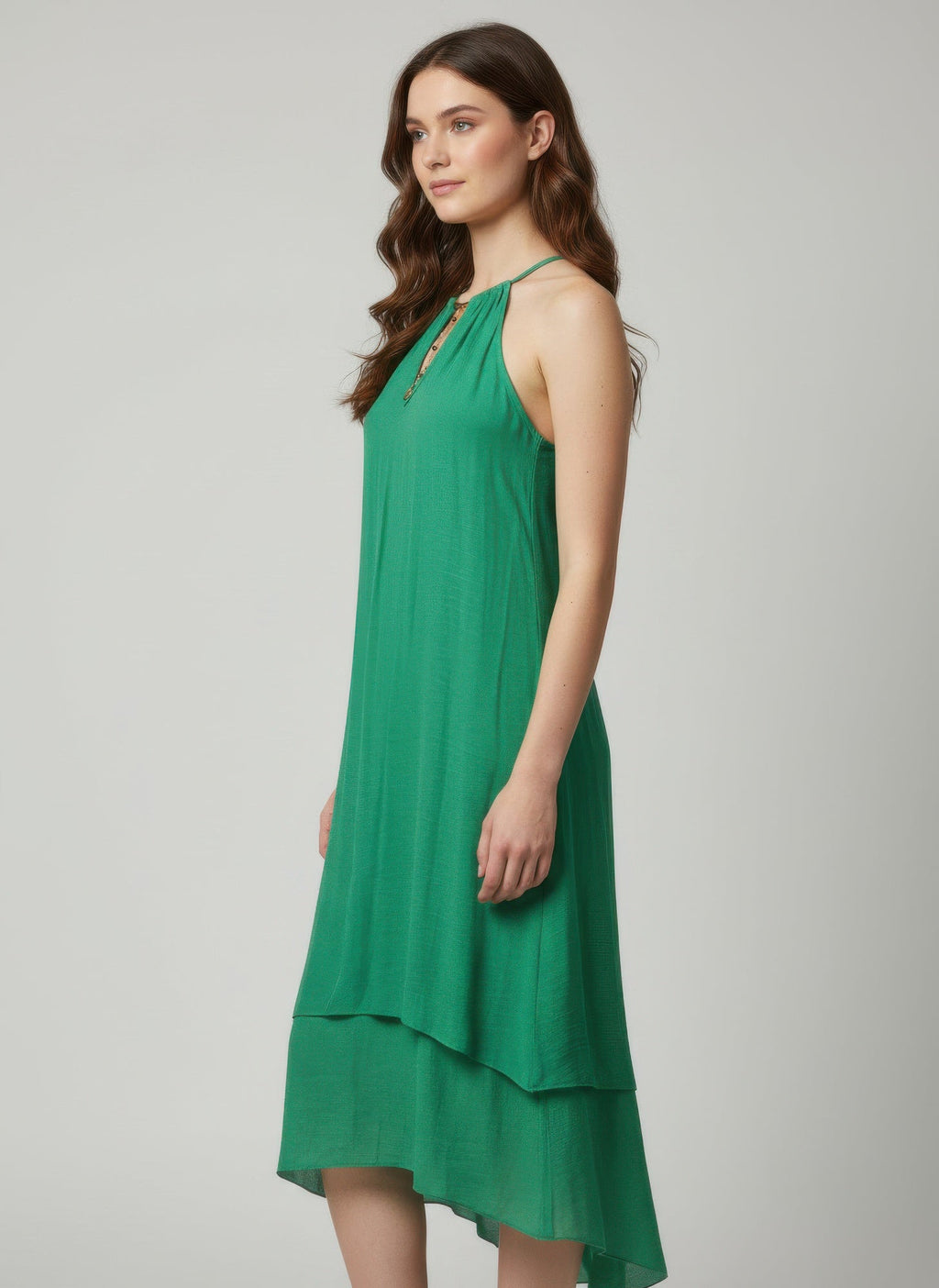 Mlle Gabrielle Solid Sleeveless Dress - Crowned Energy CO.