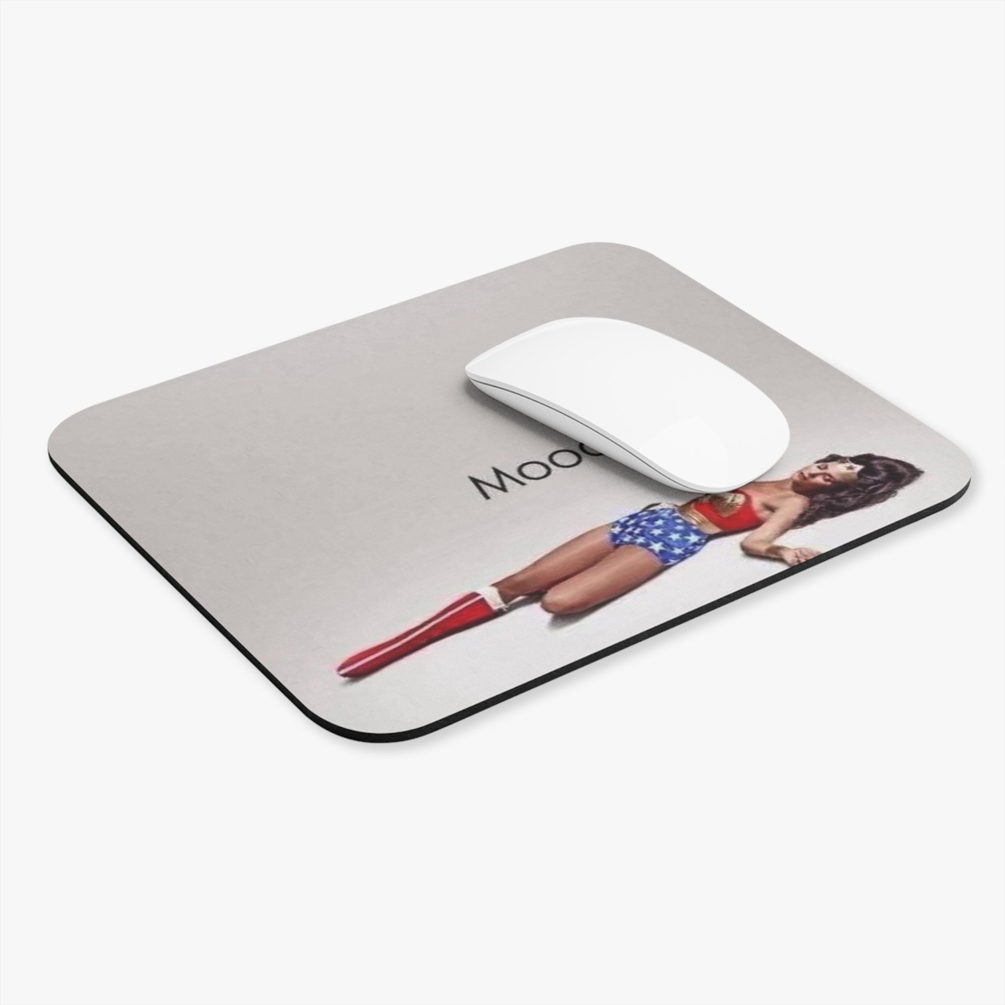 Crowned Energy CO. 9" × 8" / Rectangle Printify Home Decor Mood-Enhancing Wonder Woman Mouse Pad | Funny Desk Accessory