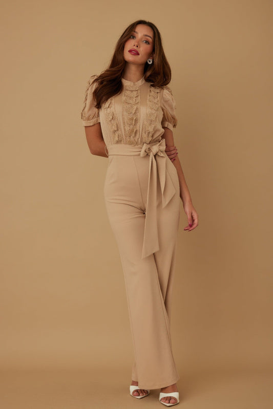 Multi Butterfly Sheer Pattern Jumpsuit - Goddess Vibes