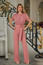 Multi Butterfly Sheer Pattern Jumpsuit - Goddess Vibes