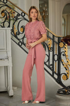 Multi Butterfly Sheer Pattern Jumpsuit - Goddess Vibes