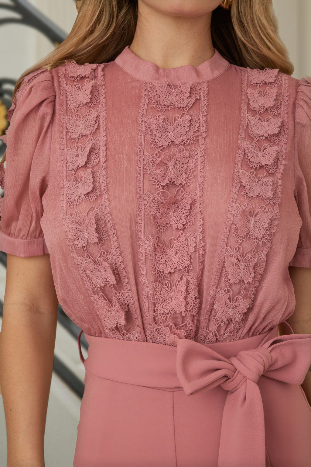 Multi Butterfly Sheer Pattern Jumpsuit - Goddess Vibes