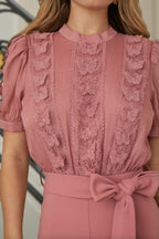 Multi Butterfly Sheer Pattern Jumpsuit - Goddess Vibes