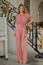 Multi Butterfly Sheer Pattern Jumpsuit - Goddess Vibes