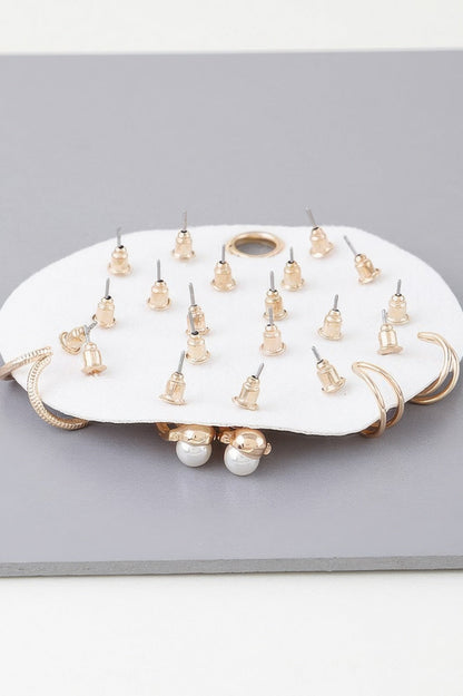 Multi Charms Stud Earrings Set - Goddess Vibes