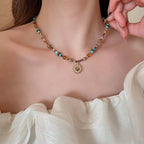 Multi - Color Beaded Sunflower Pendant Necklace - Goddess Vibes