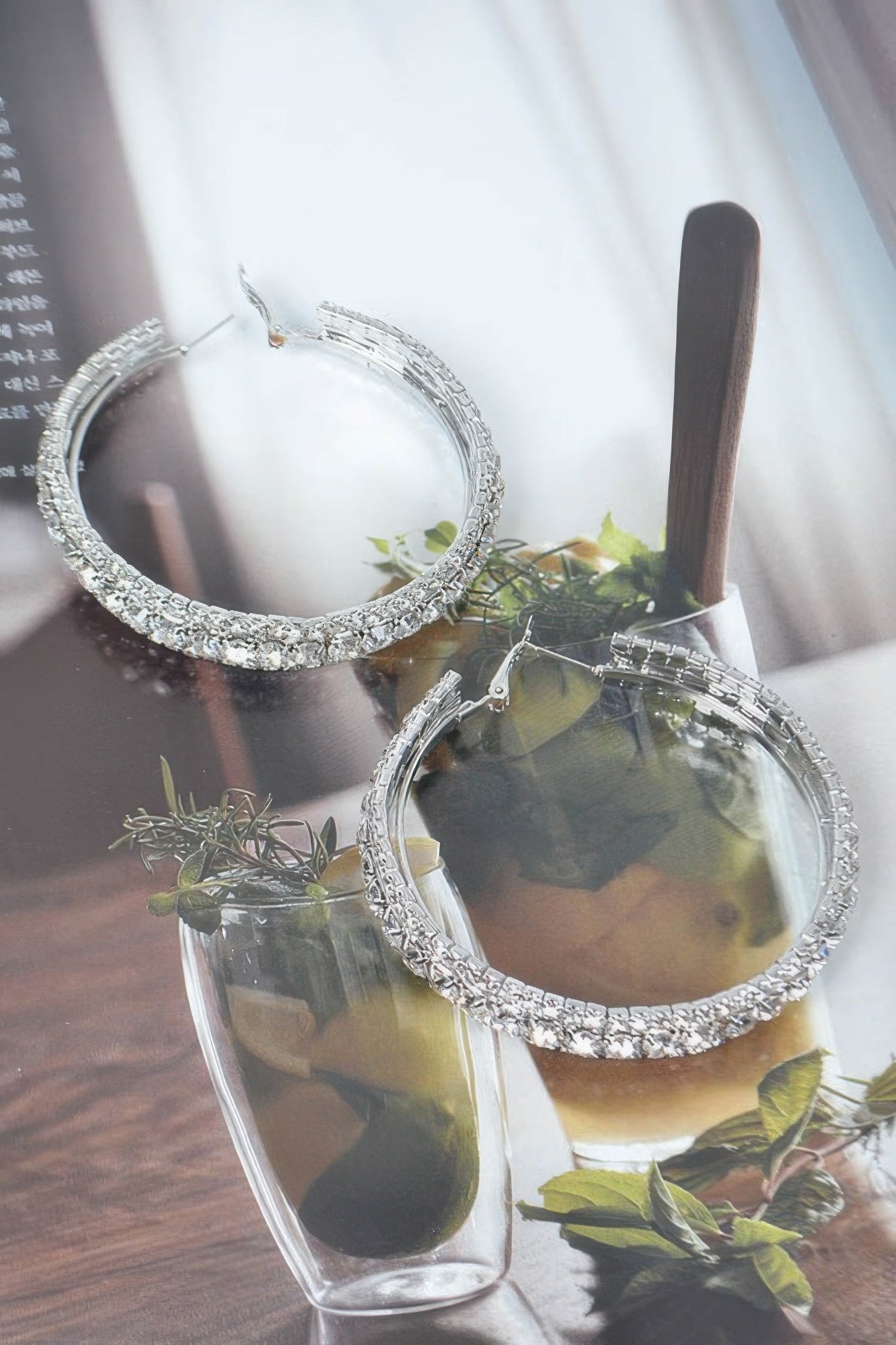 Multi Rhinestone 60mm Hoop Earrings - Crowned Energy CO.