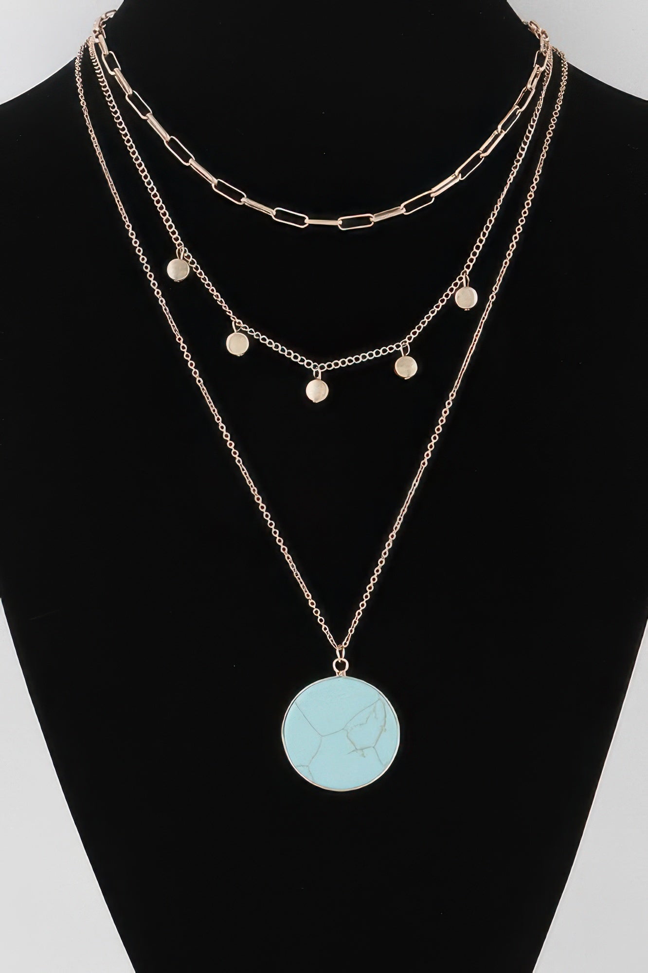Multi Stone Pendant Chain Necklace - Crowned Energy CO.