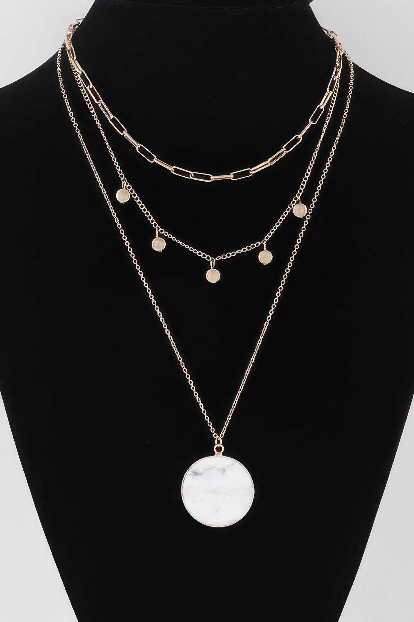 Multi Stone Pendant Chain Necklace - Crowned Energy CO.