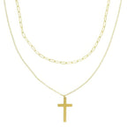 Multi - strand Cross Pendant Necklace - Goddess Vibes