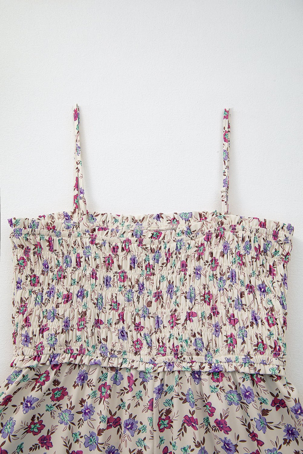 Multicolour Bohemian Ditsy Floral Smocked Fit Flare Sundress - Crowned Energy CO.