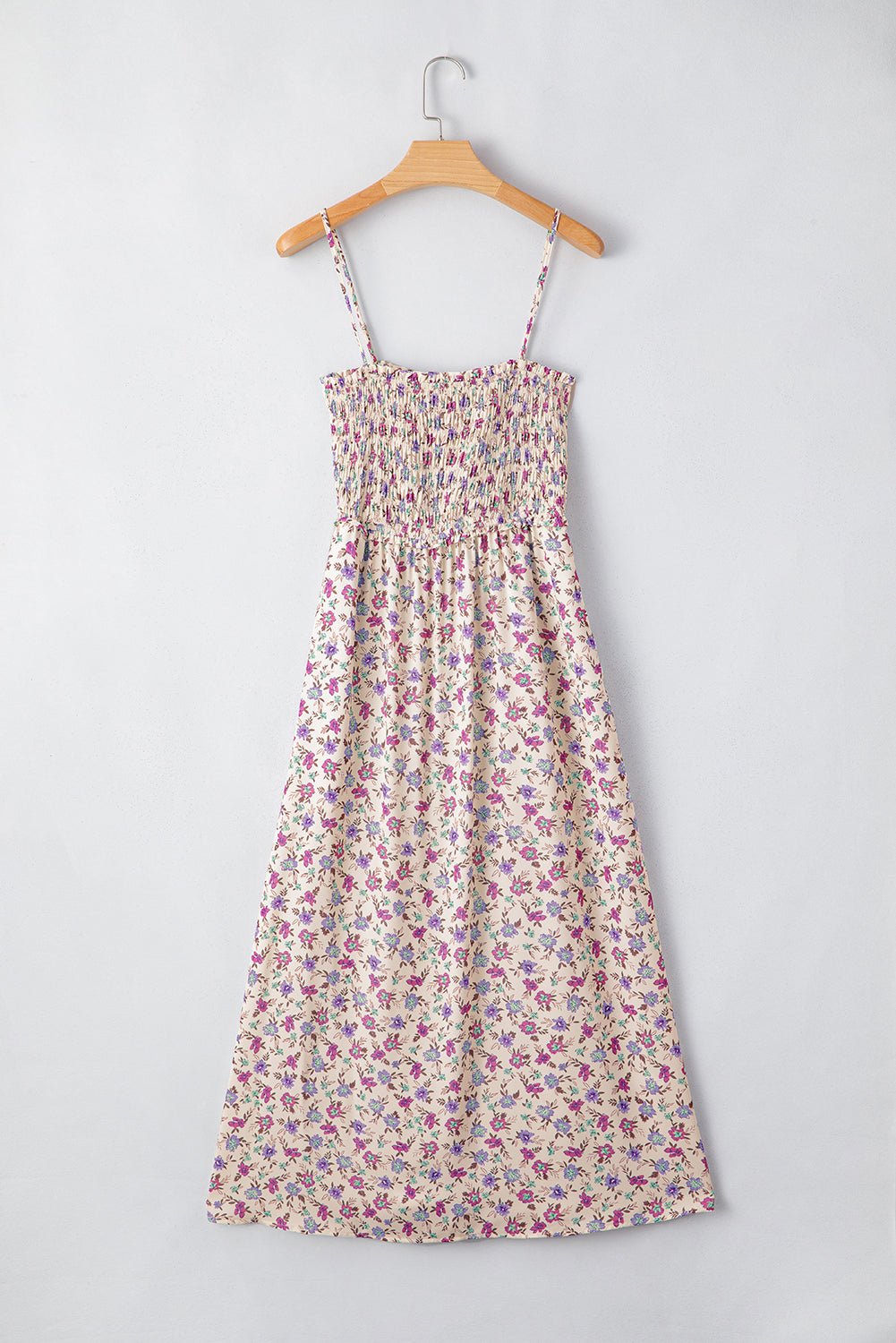 Multicolour Bohemian Ditsy Floral Smocked Fit Flare Sundress - Crowned Energy CO.