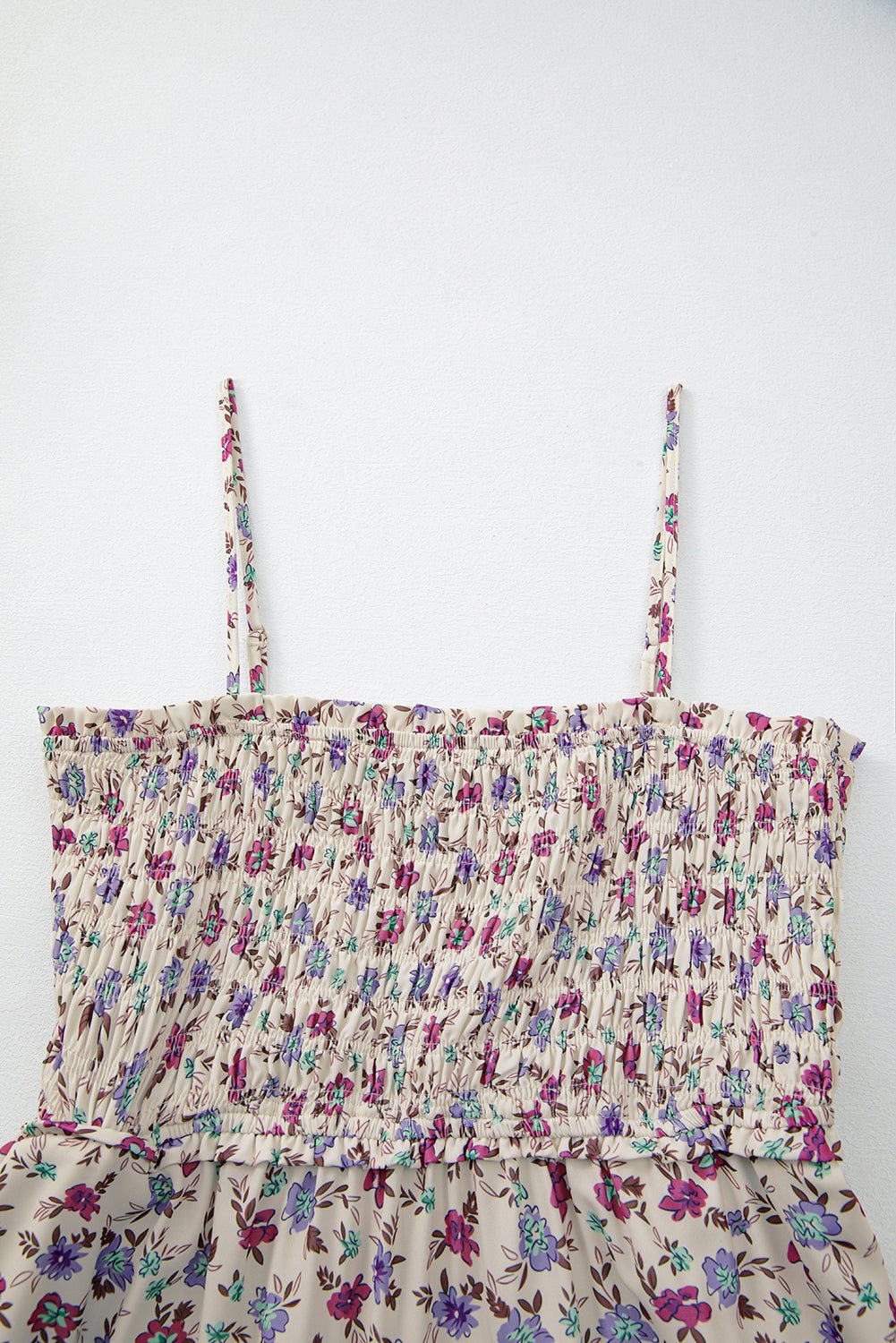 Multicolour Bohemian Ditsy Floral Smocked Fit Flare Sundress - Crowned Energy CO.