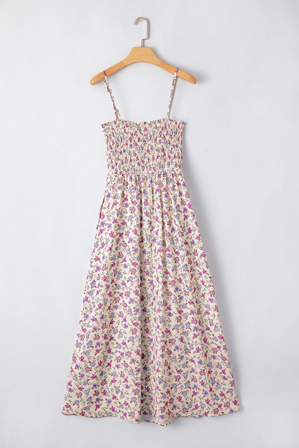Multicolour Bohemian Ditsy Floral Smocked Fit Flare Sundress - Crowned Energy CO.