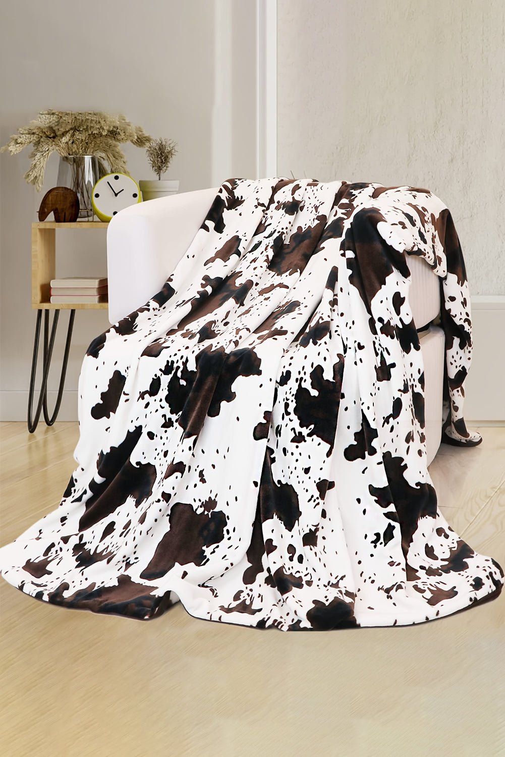Multicolour Cow Spots Plush Blanket - Crowned Energy CO.