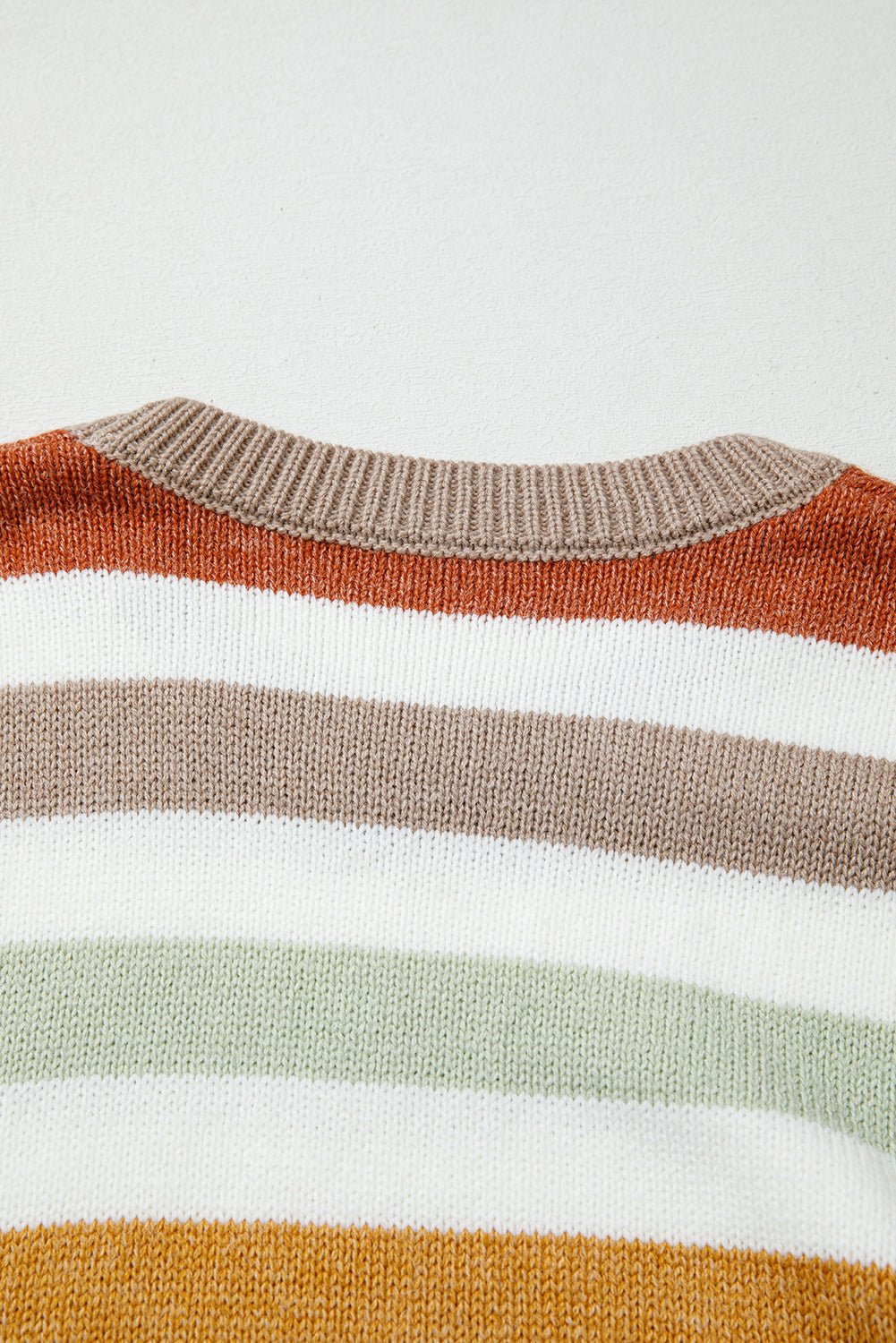 Multicolour Striped Colorblock Drop Shoulder Plus Size Sweater - Goddess Vibes