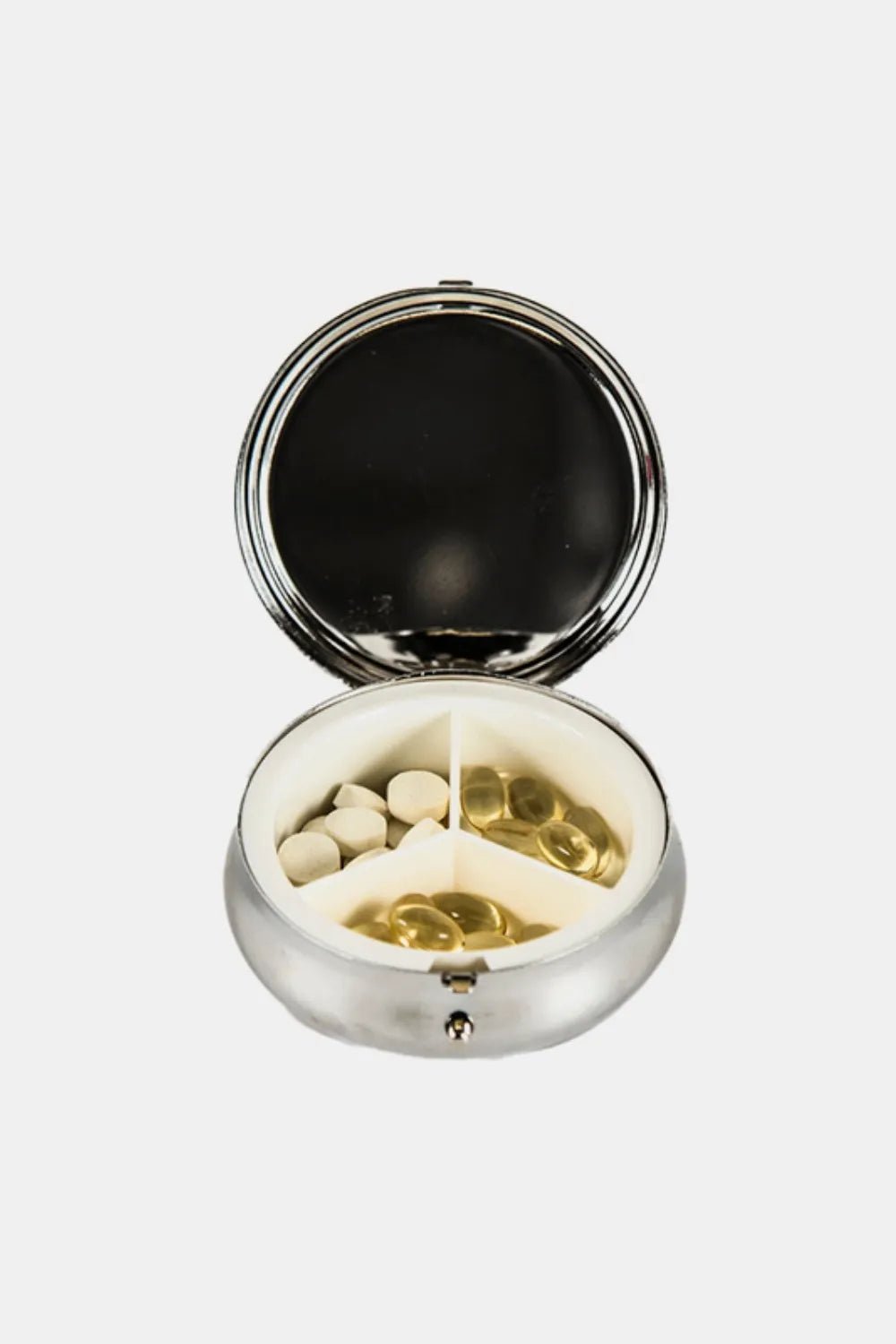 Nicole Lee USA Print Metallic Circular Small Pill Case - Crowned Energy CO.