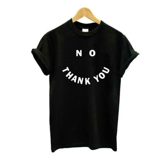 No Thank You Print Tee - Crowned Energy CO.