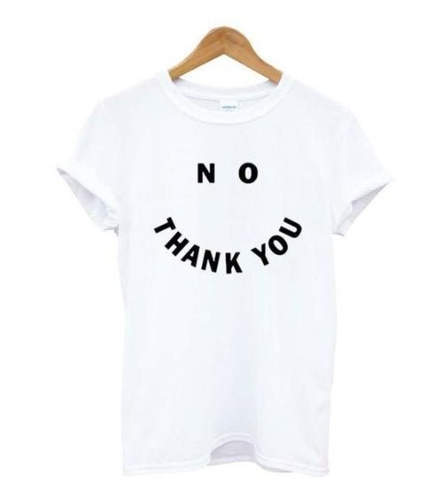 No Thank You Print Tee - Crowned Energy CO.