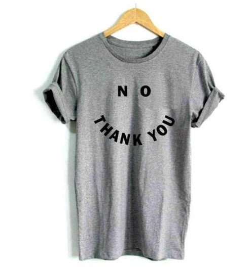 No Thank You Print Tee - Crowned Energy CO.