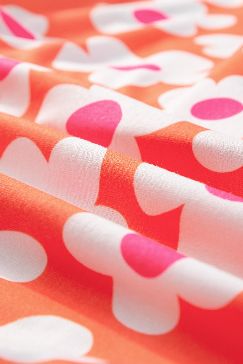 Orange Flower Print Short Sleeve Shirt Pajamas Set - Goddess Vibes