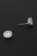 Crowned Energy CO. Silver Clear CCWHOLESALECLOTHING EARINGS Oval Rhinestone Queen Inspired Earrings