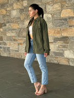 Oversized Corduroy Shacket Button Down Utility - Crowned Energy CO.