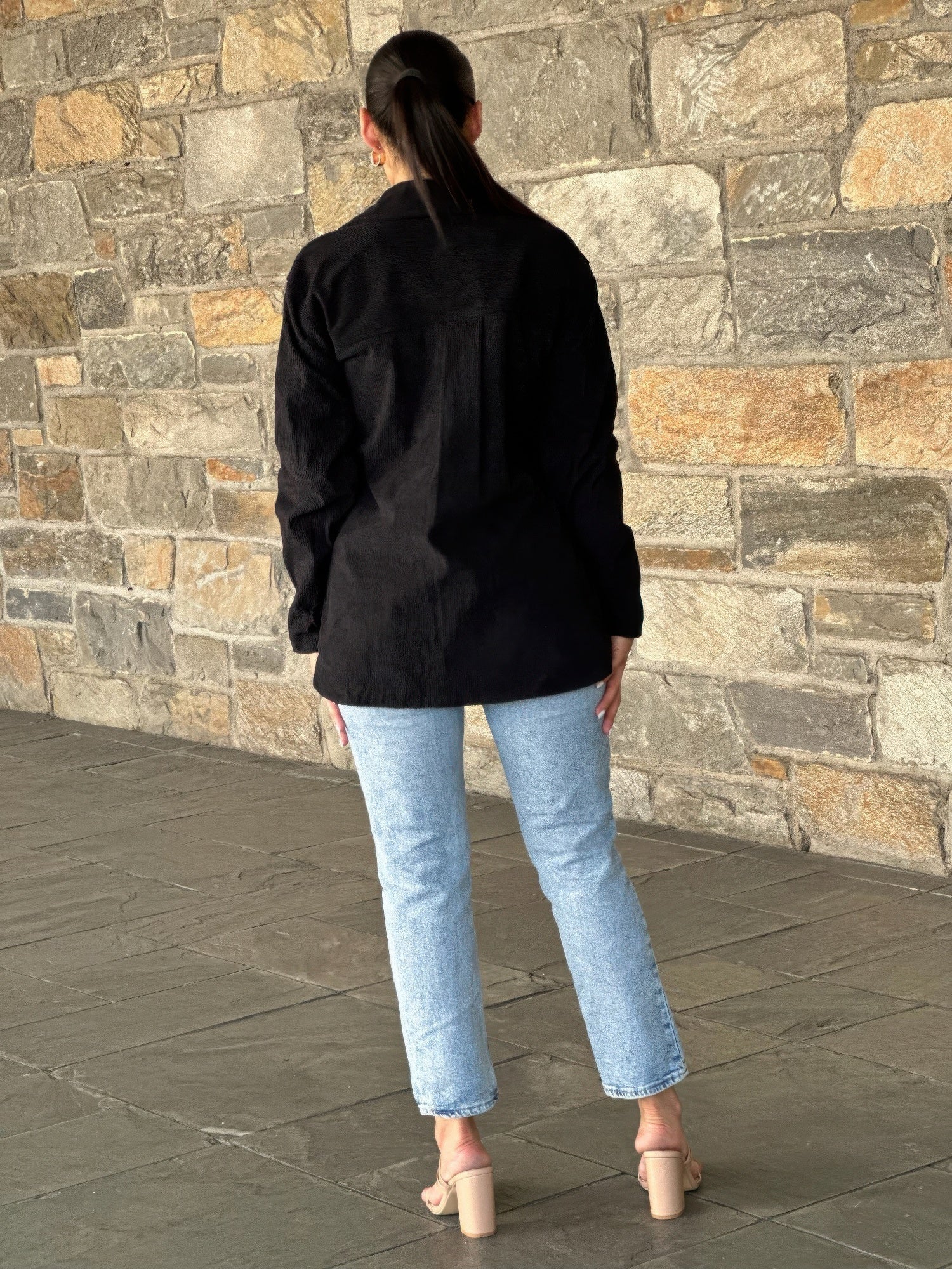 Oversized Corduroy Shacket Button Down Utility - Crowned Energy CO.