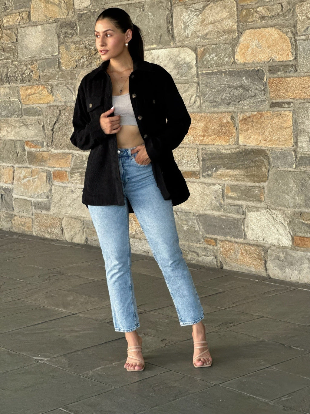 Oversized Corduroy Shacket Button Down Utility - Crowned Energy CO.