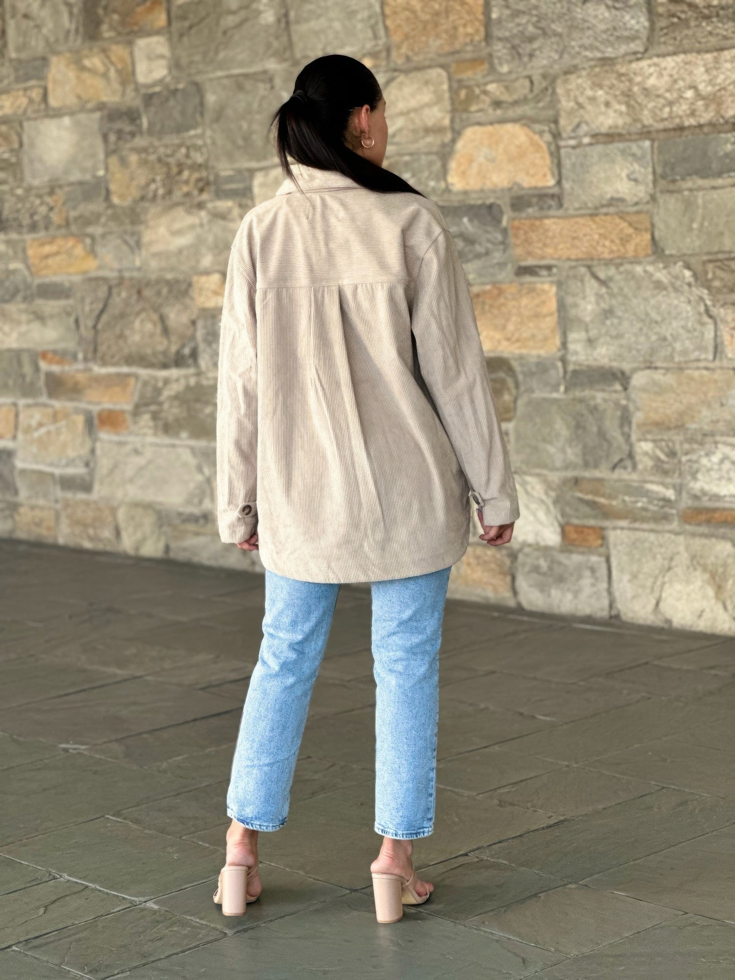 Oversized Corduroy Shacket Button Down Utility - Crowned Energy CO.