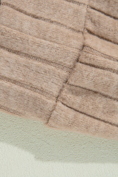 Parchment Floral Patchwork Long Sleeve Ribbed Blouse - Goddess Vibes