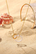 Pearl Hoop Link Pendant Necklace - Crowned Energy CO.