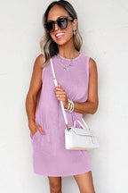 Phalaenopsis Mineral Wash Tank Mini Dress with Pockets - Goddess Vibes