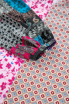 Pink Boho Mixed Floral Drop Shoulder Bubble Sleeve Blouse - Goddess Vibes