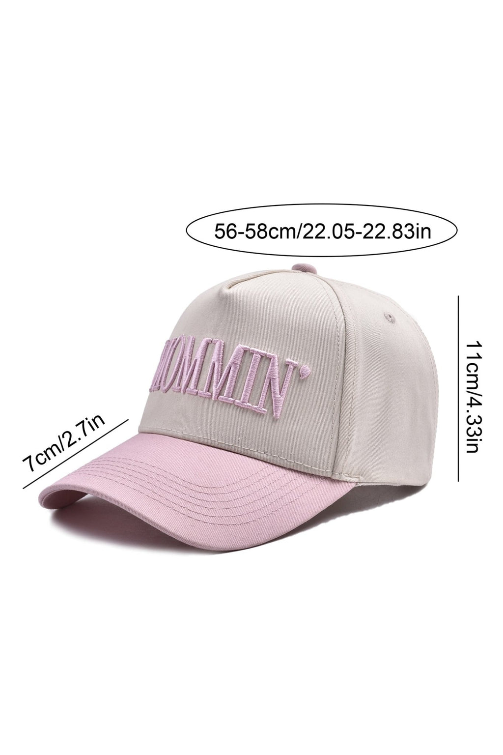 Pink MOMMIN Embroidered Color Block Baseball Cap - Crowned Energy CO.