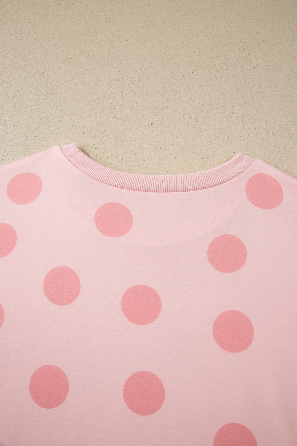 Pink Polka Dot Print Loose Tee Drawstring Elastic Waist Short Set - Crowned Energy CO.