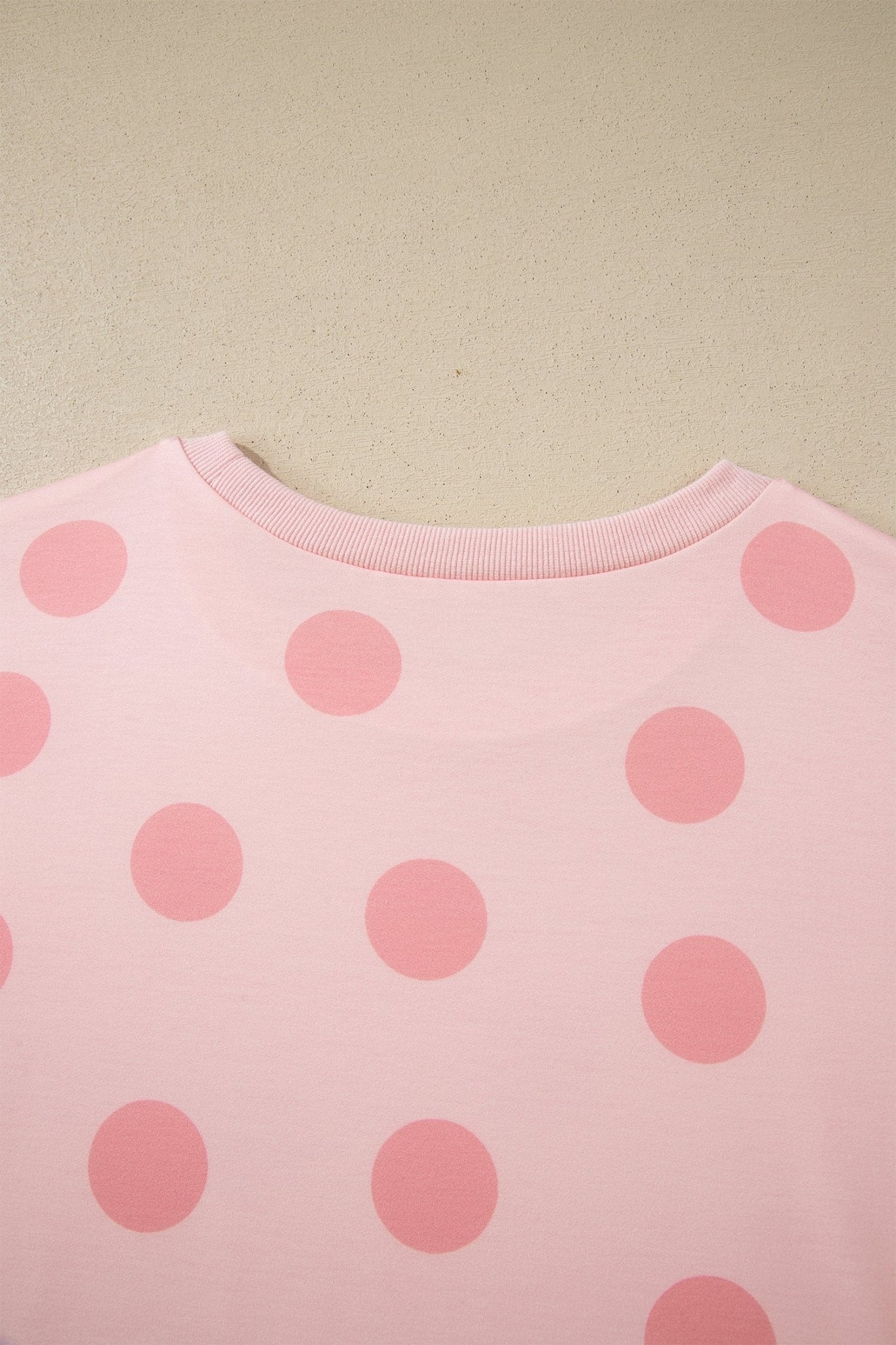 Pink Polka Dot Print Loose Tee Drawstring Elastic Waist Short Set - Crowned Energy CO.