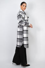 Plaid Buttoned Shacket Coat - Goddess Vibes