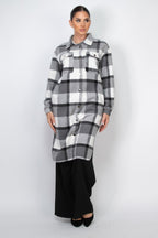 Plaid Buttoned Shacket Coat - Goddess Vibes