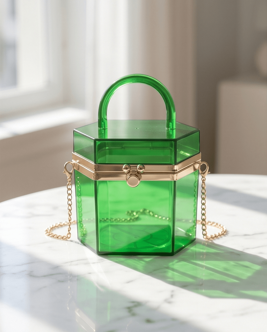 Plastic Hard Mini Clutch W/handle - Crowned Energy CO.