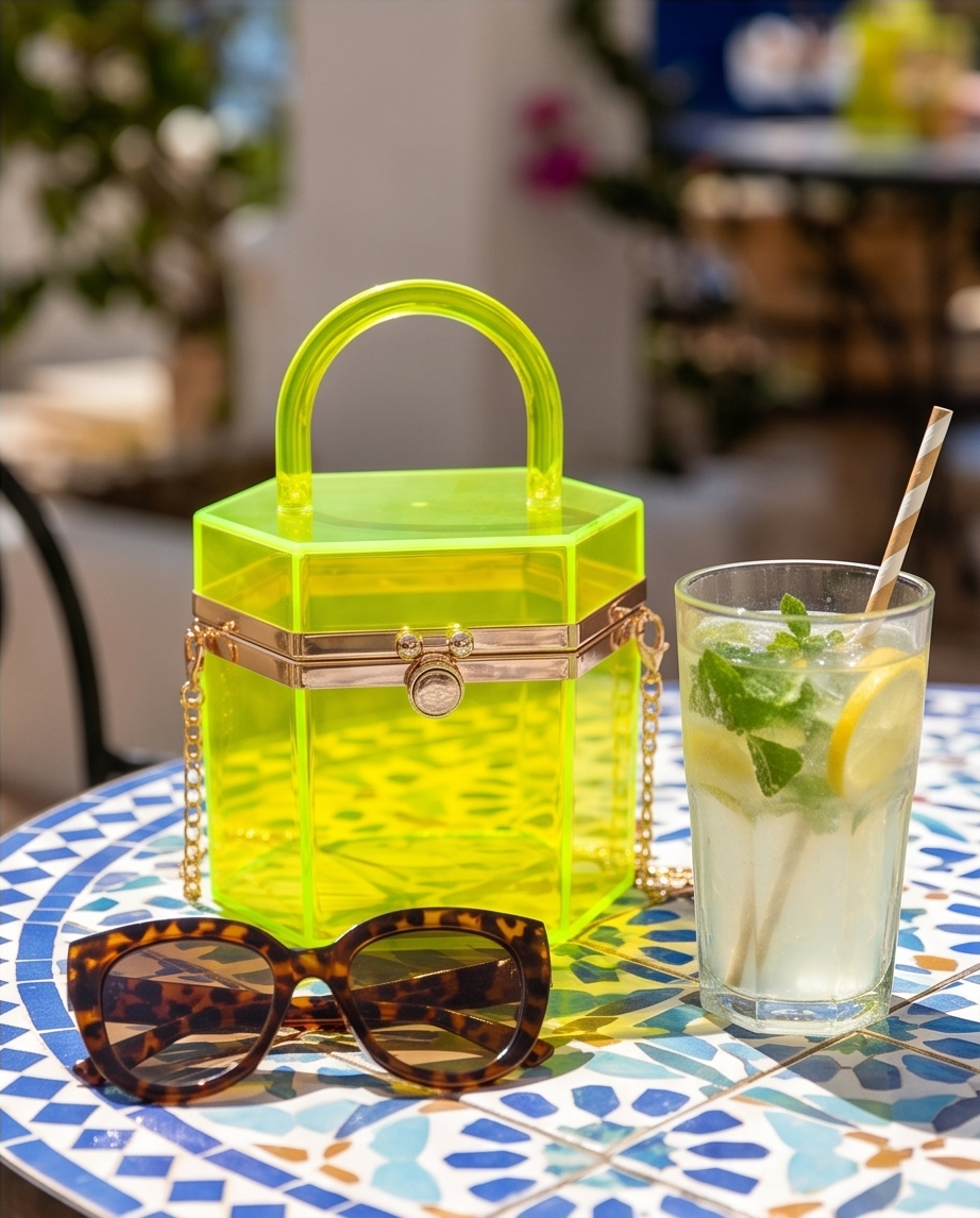 Plastic Hard Mini Clutch W/handle - Crowned Energy CO.