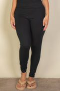 Crowned Energy CO. Black / 1X CCWHOLESALECLOTHING Leggings Plus Basic Solid Leggings