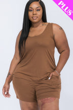 Plus Comfy Tank Top & Shorts Set - Goddess Vibes