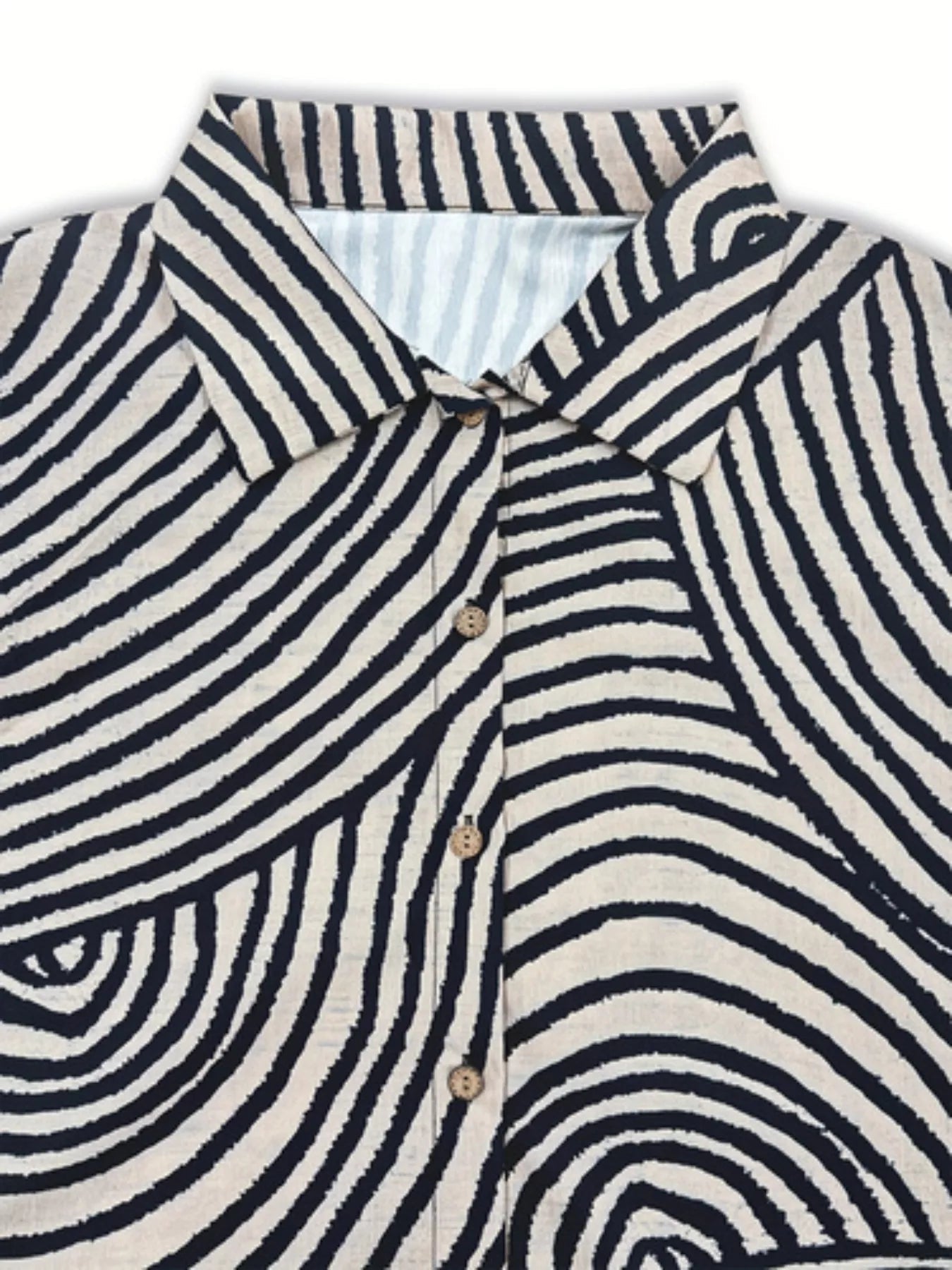Plus Size Abstract Zebra Print Button - Down Shirt - Crowned Energy CO.